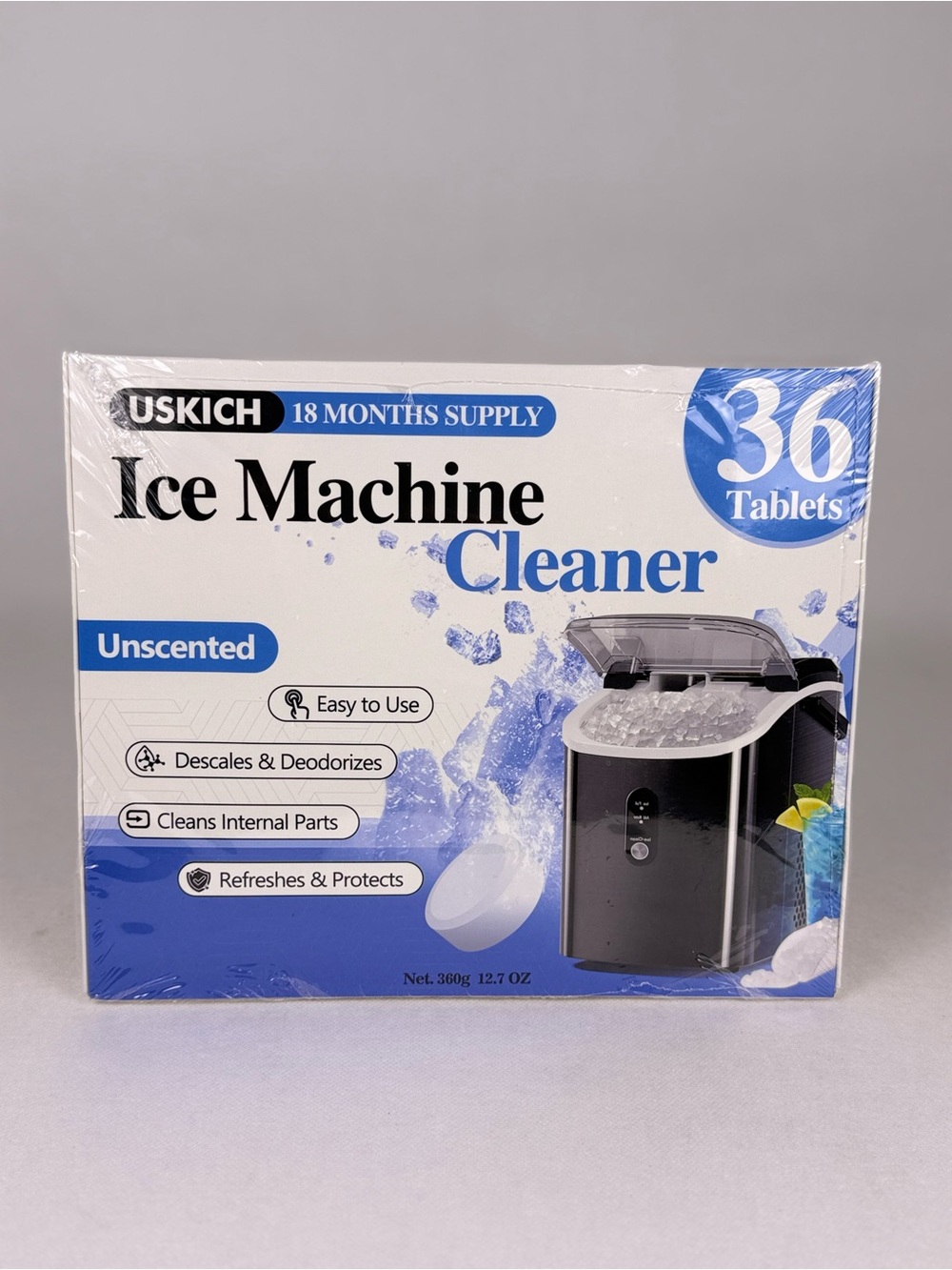 USKICH Ice Machine Cleaner Descaler 36 Tablets Unscented Standalone Ice Makers